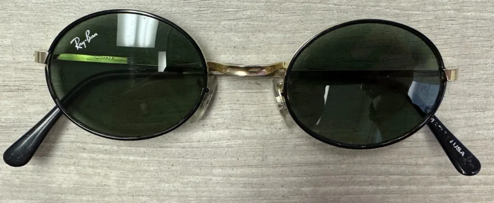 Vintage Ray Ban B&L Bolhrom Oval Sunglasses Gold Frame Mens